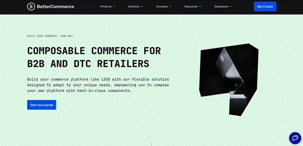 BetterCommerce displays its component-based platform tailored for retail scalability.